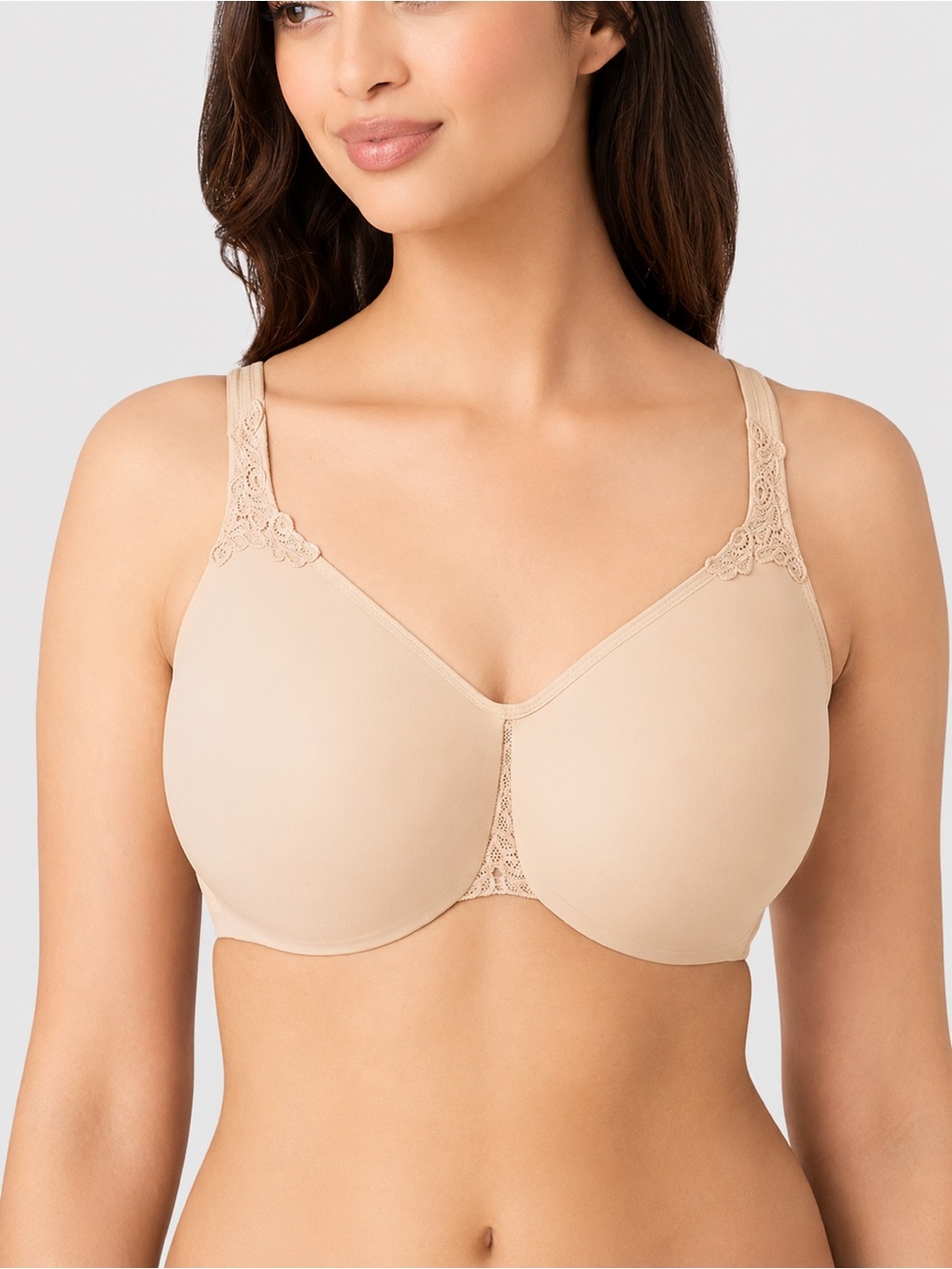 Wacoal NWT Bodysuede Ultra Full Figure Seamless Underwire Nude Tan Bra 34C